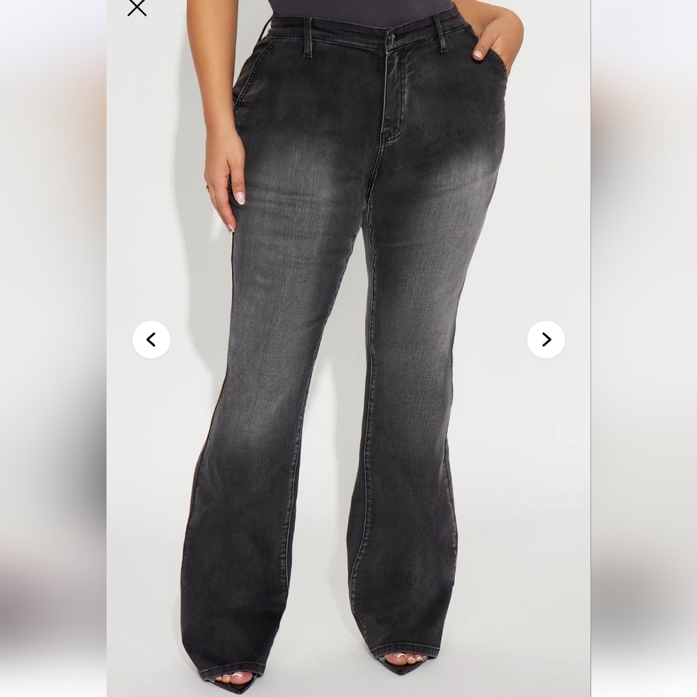 Fashion Nova Women's Dark Gray Bootcut Jeans - Picture 5 of 6